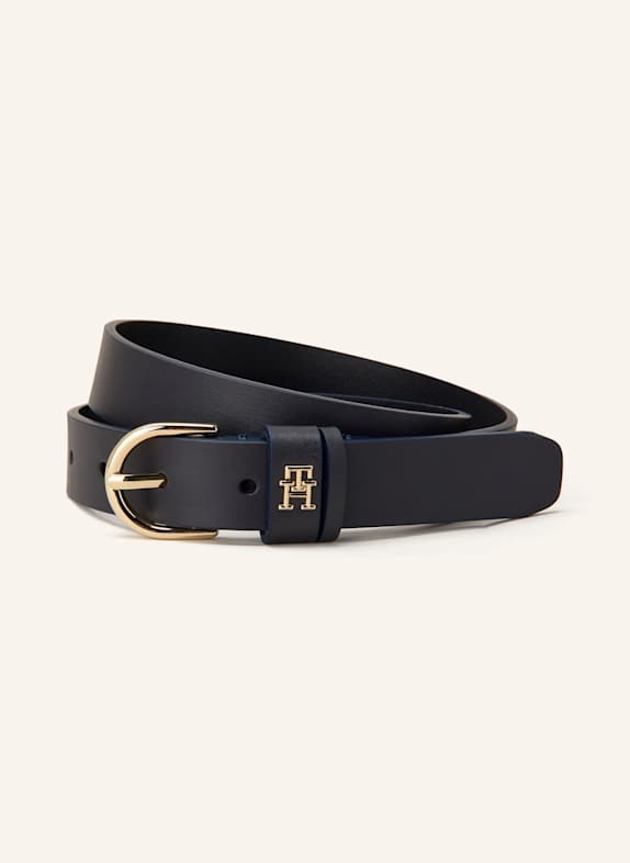 TOMMY HILFIGER Ledergürtel DUNKELBLAU