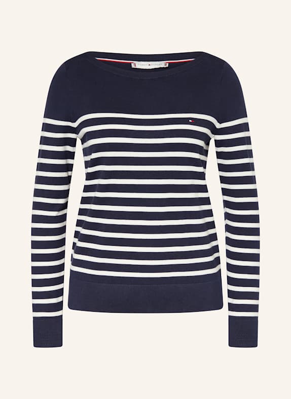 TOMMY HILFIGER Pullover DUNKELBLAU/ CREME