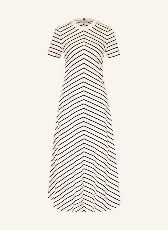 TOMMY HILFIGER Jerseykleid ECRU/ DUNKELBLAU