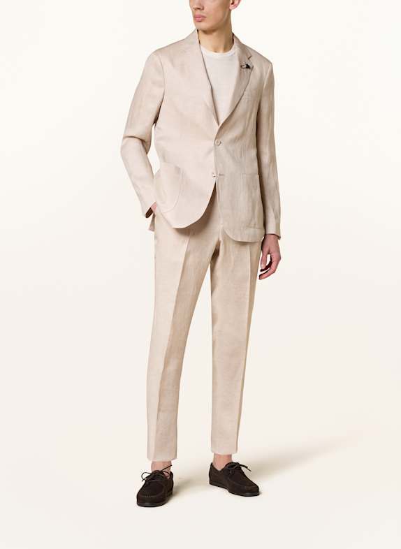 LARDINI Heren colbert Extra Slim Fit van linnen 150 BEIGE