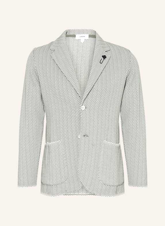 LARDINI Stricksakko Slim Fit DUNKELGRÜN/ WEISS