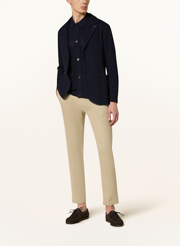 LARDINI Gebreid colbert Slim Fit DONKERBLAUW