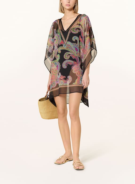 LAUREN RALPH LAUREN Tunic BORDADO PAISLEY BLACK/ LIGHT GREEN/ PURPLE
