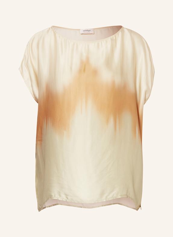 ottod'ame Blusenshirt RAO aus Satin MINT/ CAMEL