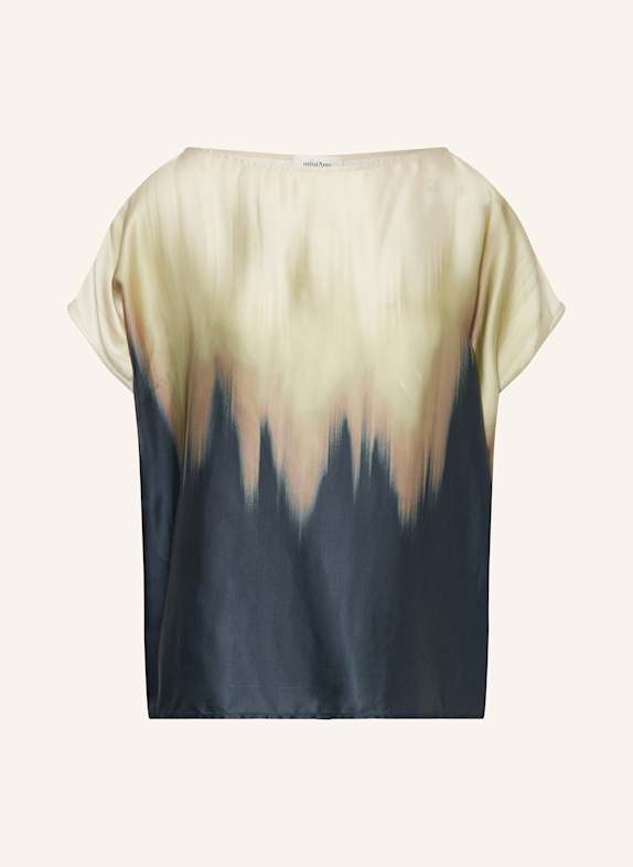 ottod'ame Blusenshirt RAO aus Satin DUNKELBLAU/ HELLGRÜN/ BEIGE