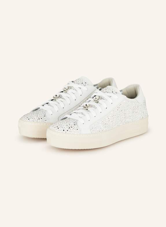 P448 Sneaker THEA mit Schmucksteinen WEISS
