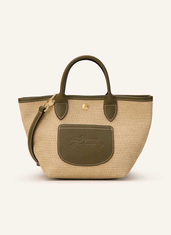 LONGCHAMP Shopper PANIER SMALL BEIGE/ DUNKELGRÜN