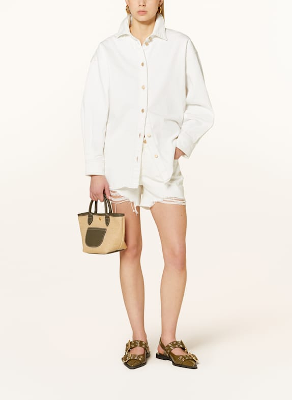 LONGCHAMP Shopper PANIER SMALL BEIGE / DUNKELGRÜN