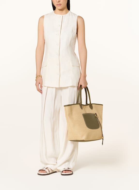 LONGCHAMP Shopper PANIER LARGE ECRU / KHAKI