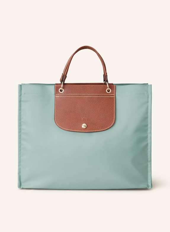 LONGCHAMP Shopper CABAS CANVAS TOTE BAG L TÜRKIS/ BRAUN