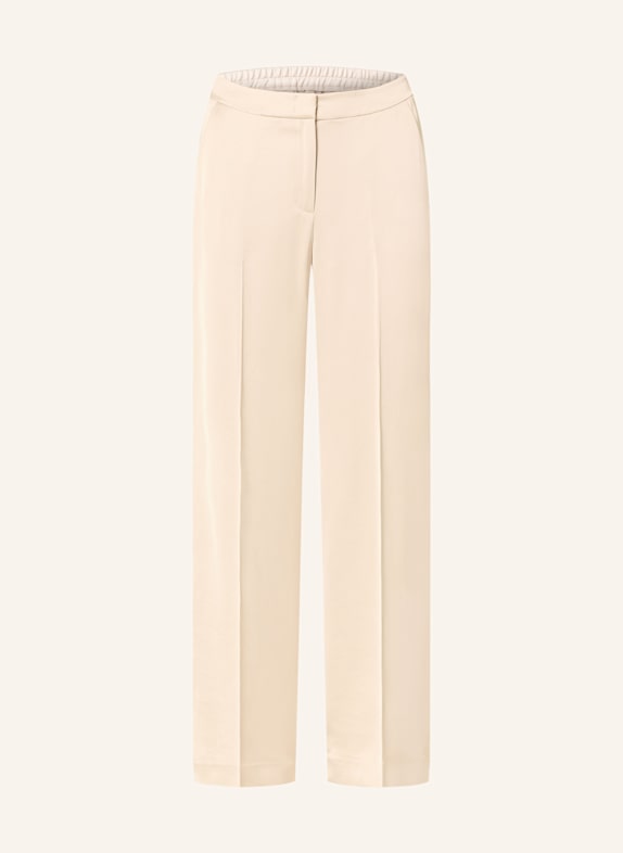 comma Wide leg trousers in satin LIGHT BROWN