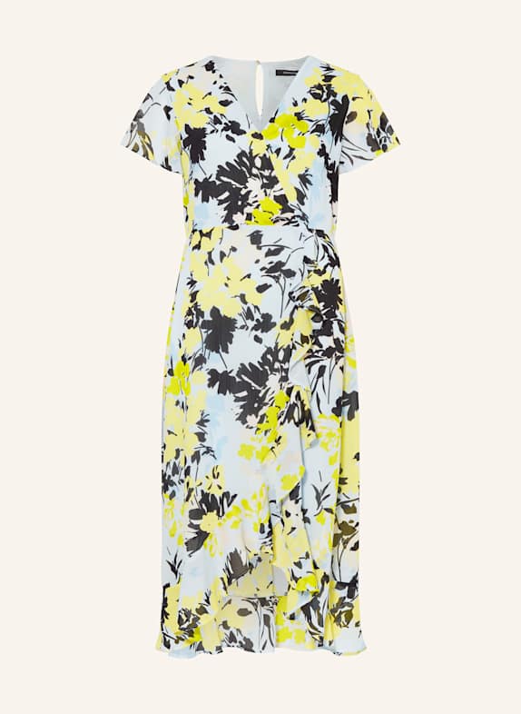 comma Dress in wrap look LIGHT BLUE/ YELLOW/ DARK BLUE