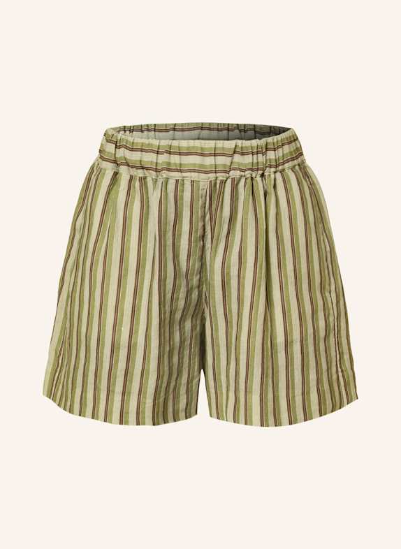 120%lino Leinenshorts OLIV/ HELLGRÜN/ BRAUN