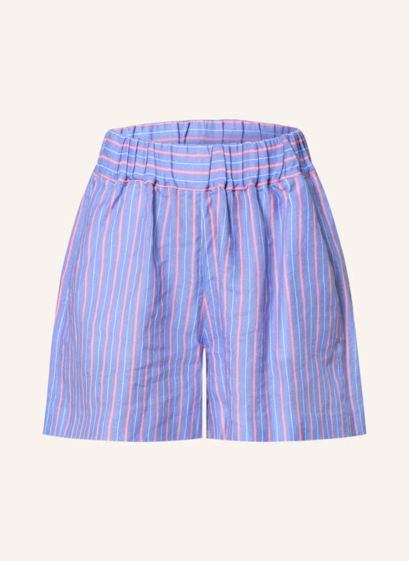 120%lino Leinenshorts HELLBLAU/ ROSA/ WEISS