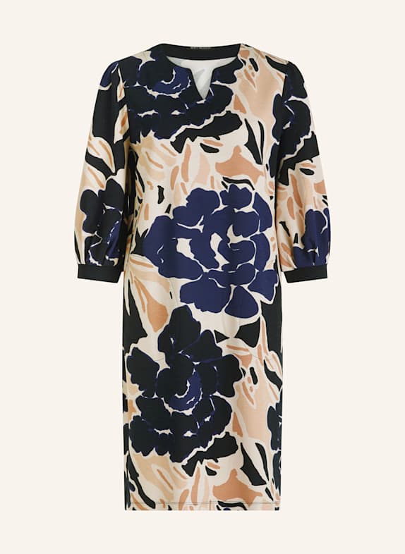 Betty Barclay Dress with 3/4 sleeves DARK BLUE/ LIGHT BROWN/ BROWN