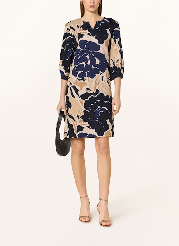 Betty Barclay Kleid mit 3/4-Arm DUNKELBLAU / HELLBRAUN / BRAUN