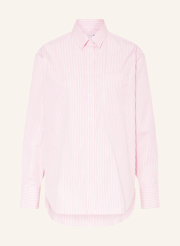 LACOSTE Hemdbluse ROSA/ WEISS