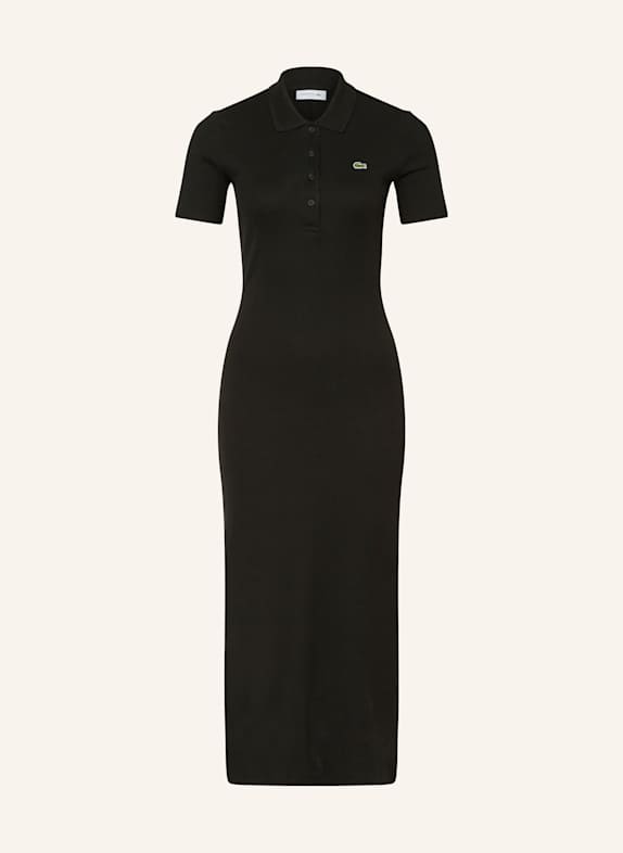 LACOSTE Polokleid SCHWARZ