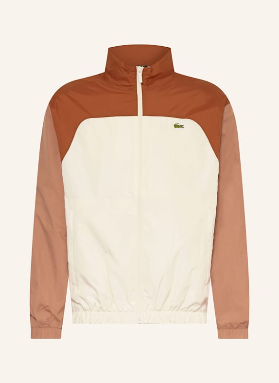 LACOSTE Trainingsjacke CREME/ BRAUN/ COGNAC