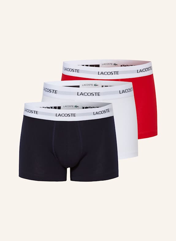 LACOSTE 3er-Pack Boxershorts WEISS/ SCHWARZ/ ROT