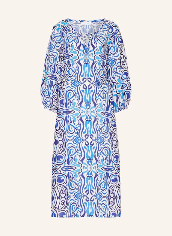 darling harbour Kleid mit 3/4-Arm BLAU/ WEISS/ TÜRKIS