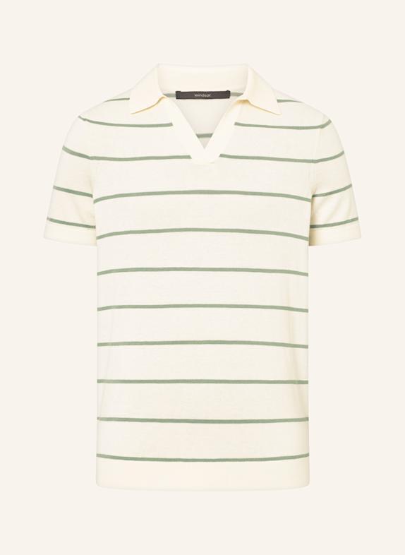 windsor. Strick-Poloshirt CASHMILO CREME/ GRÜN