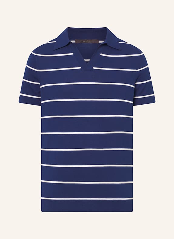 windsor. Strick-Poloshirt CASHMILO DUNKELBLAU/ WEISS