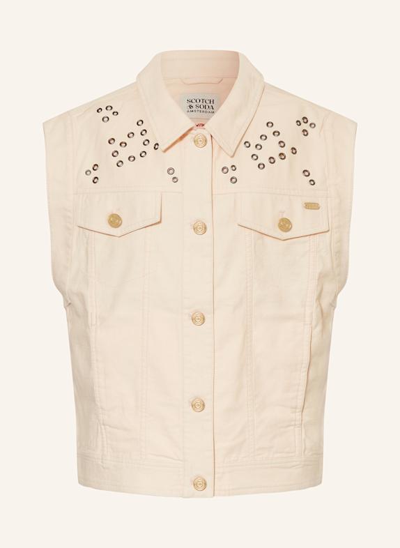 SCOTCH & SODA Jeansweste mit Nieten HELLORANGE