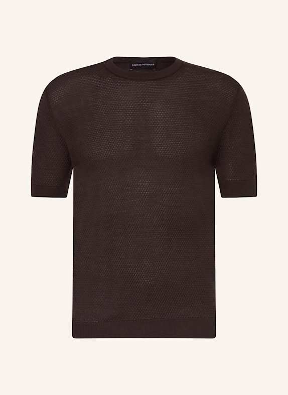 EMPORIO ARMANI Strickshirt DUNKELBRAUN