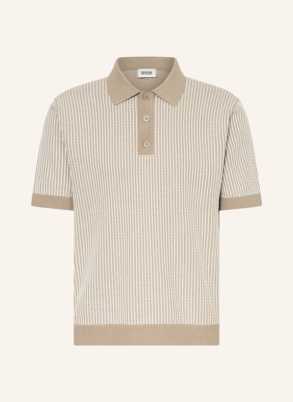 DRYKORN Piqué-Poloshirt TAMIAN Regular Fit TAUPE/ WEISS
