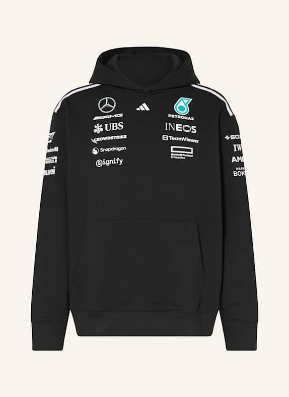 adidas Hoodie MERCEDES - AMG PETRONAS FORMULA ONE TEAM TEAM HOOD MEN SCHWARZ/ WEISS