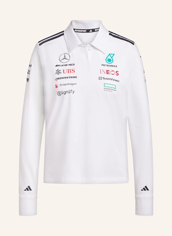 adidas Žerzejová polokošile MERCEDES - AMG PETRONAS FORMULA ONE TEAM BÍLÁ