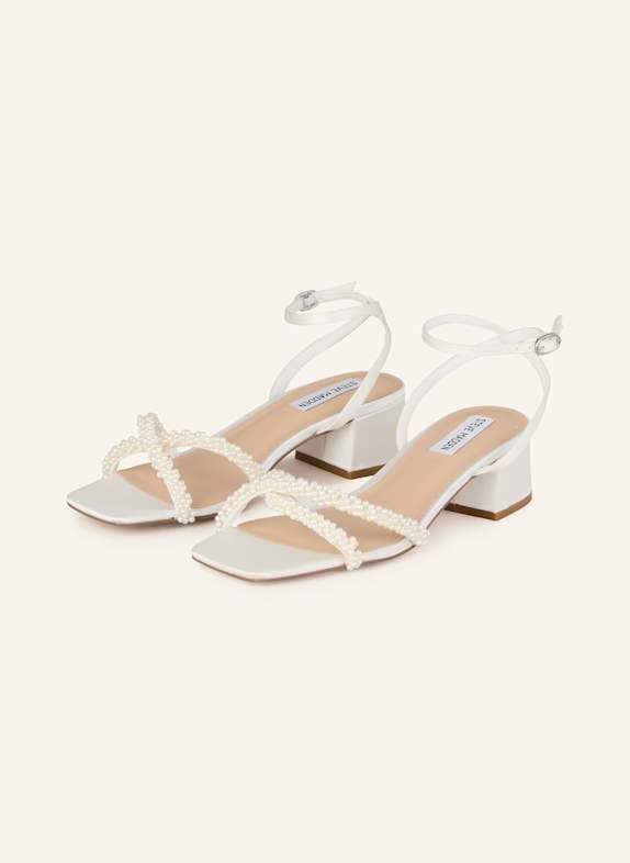 STEVE MADDEN Sandały na obcasie GABBY z ozdobnymi kamykami BIAŁY