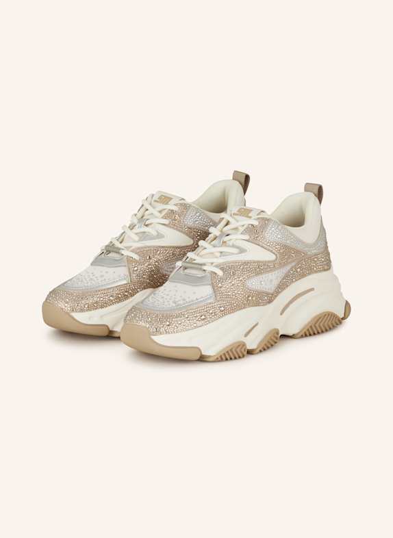 STEVE MADDEN Sneaker PRIVY mit Schmucksteinen SILBER/ GOLD/ CREME