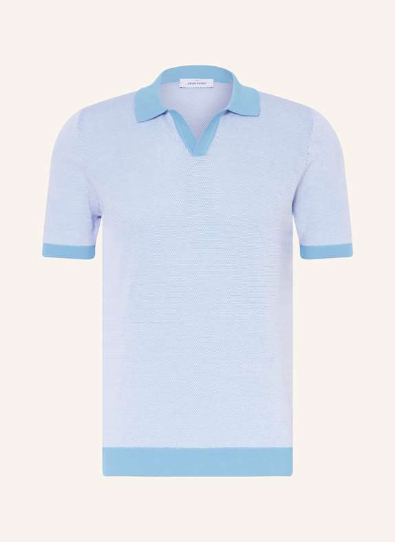 GRAN SASSO Piqué-Poloshirt BLAUGRAU/ WEISS