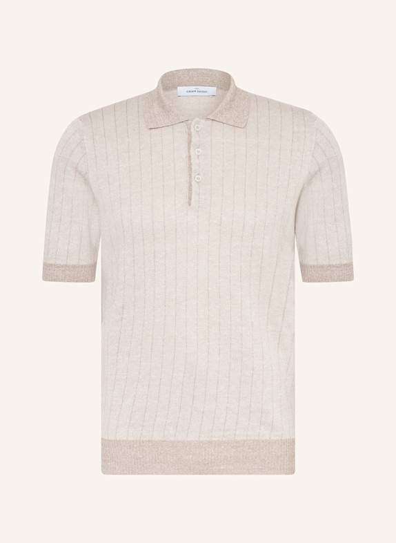 GRAN SASSO Piqué-Poloshirt mit Leinen CREME/ TAUPE