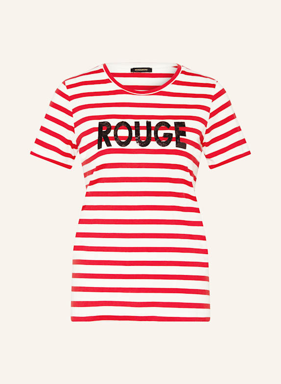 MORE & MORE T-Shirt mit Pailletten WEISS/ ROT