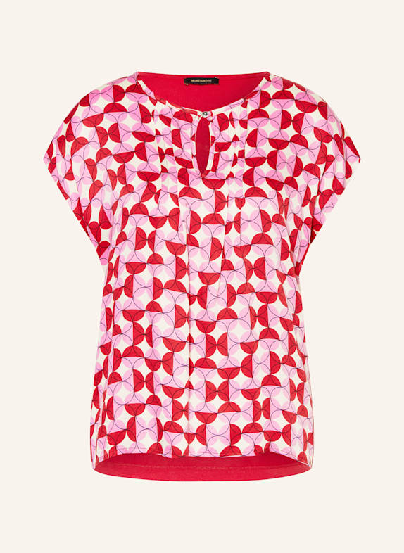 MORE & MORE Blusentop im Materialmix ROT/ PINK/ CREME