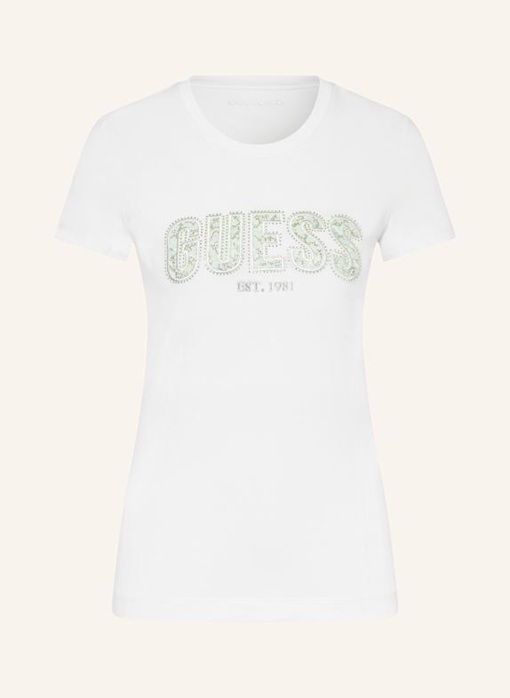 GUESS T-Shirt mit Schmucksteinen HELLBLAU