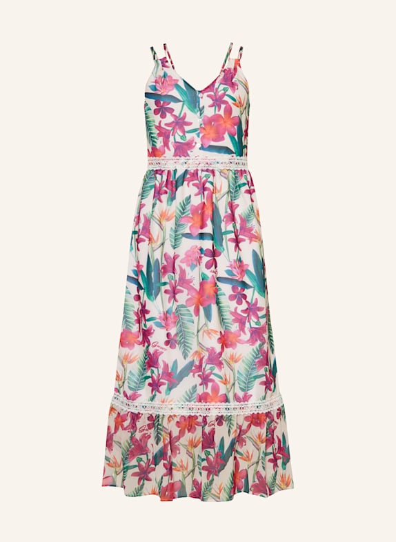 GUESS Kleid ECRU/ GRÜN/ FUCHSIA
