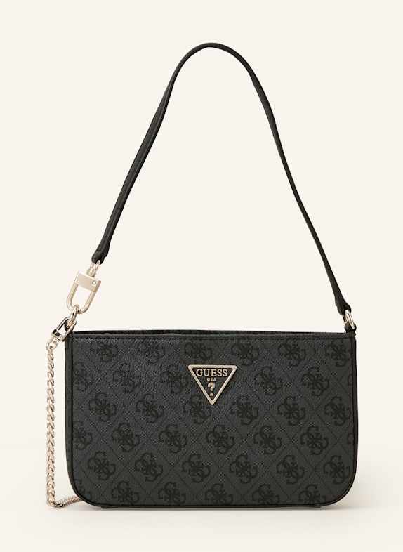 GUESS Schultertasche NOELLE MINI DUNKELGRAU/ SCHWARZ
