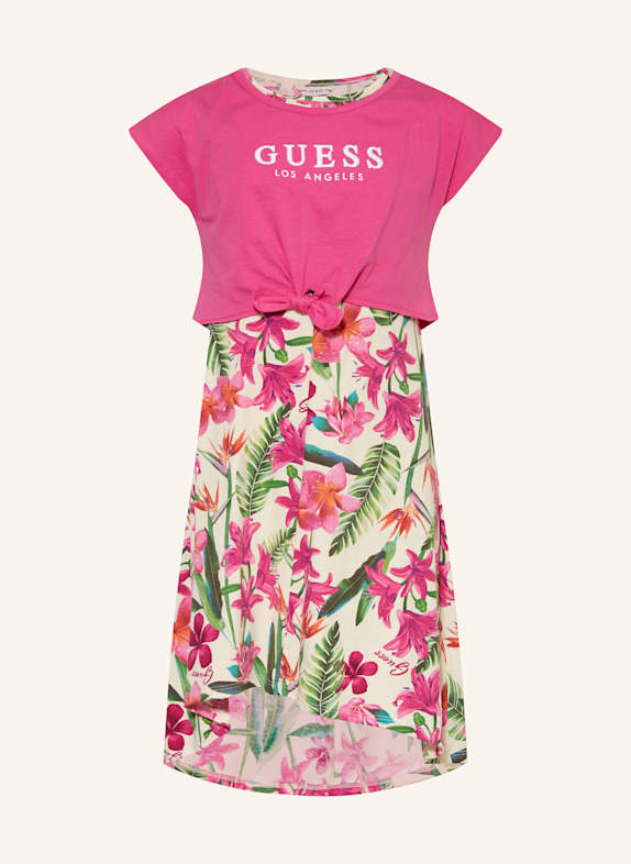 GUESS Jerseykleid ECRU/ PINK/ GRÜN