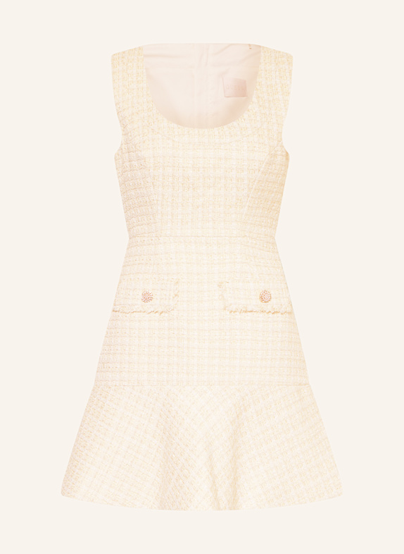 GUESS DAPHNEE sheath dress in bouclé with glitter thread CREAM