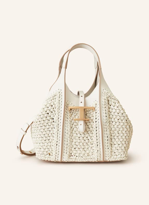 TOD'S Shopper CROCHET MINI ECRU