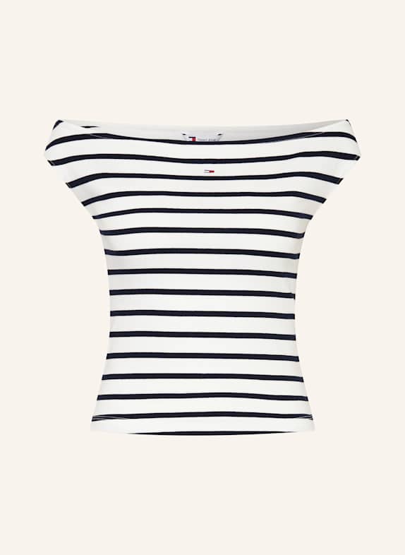 TOMMY JEANS Top ECRU/ DUNKELBLAU