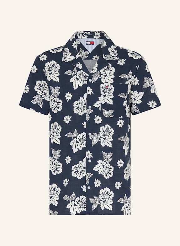 TOMMY JEANS Resorthemd DUNKELBLAU/ WEISS