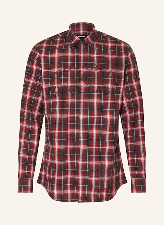 DSQUARED2 Hemd Slim Fit DUNKELROT/ DUNKELGRAU/ WEISS
