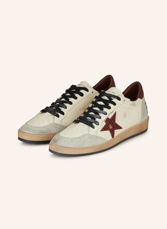 GOLDEN GOOSE Sneakers BALL STAR ECRU/ DUNKELROT/ HELLGRAU