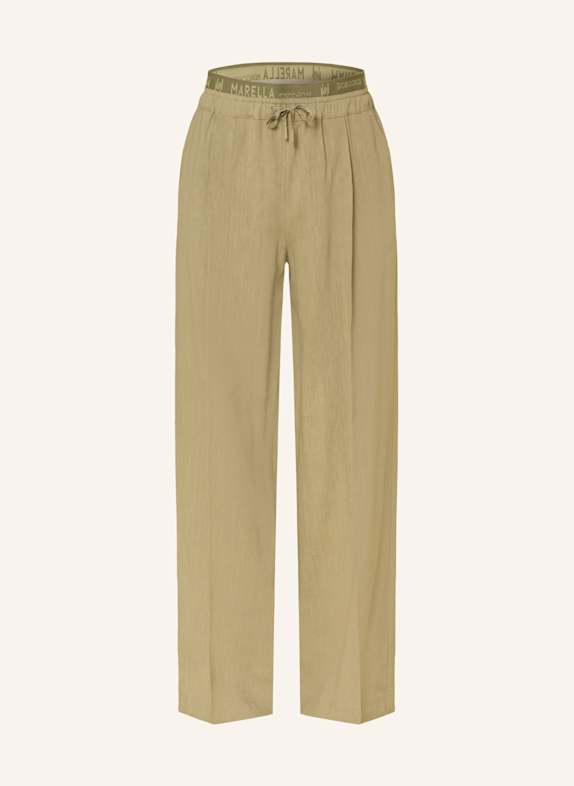 MARELLA Hose im Jogging-Stil mit Leinen OLIV