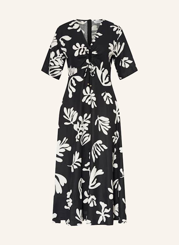 MARELLA Kleid mit Leinen SCHWARZ/ WEISS